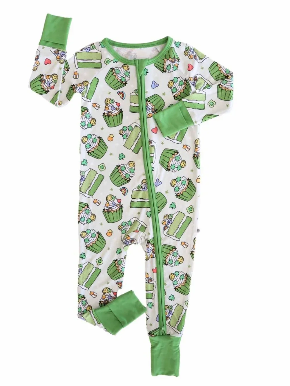 Caden Lane Convertible Zip Romper- Shamrock Sweets (18-24 months)